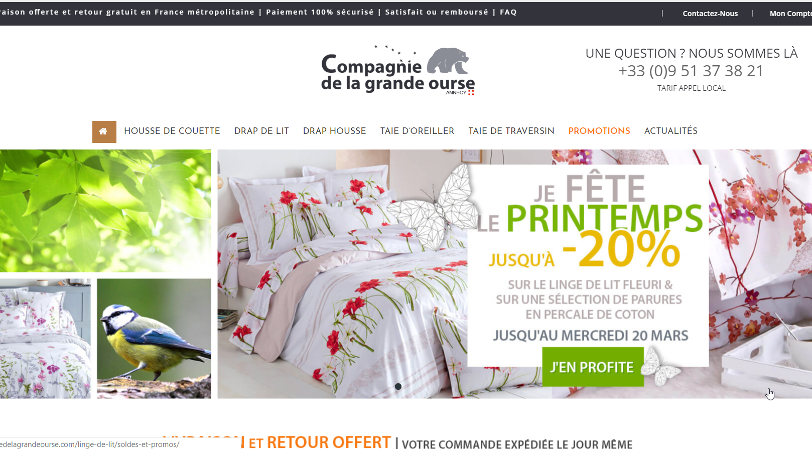 Compagnie de la grande Ourse, linge de lit made in France